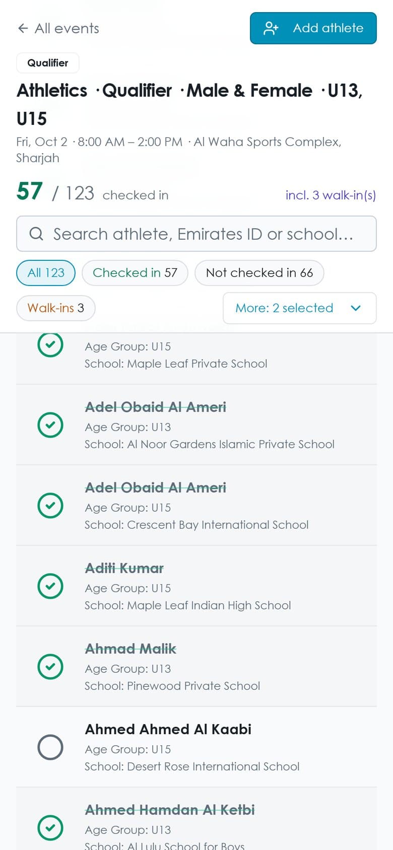 Check-in after reconnecting, queue synced